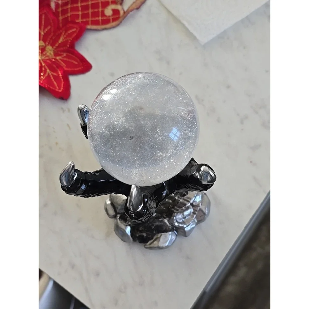 Handmade Resin Claw‎ Snake Hand With Crystal Ball Black  Decoration Gift 636